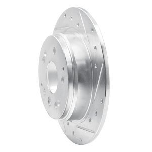 Acura TL Brake Rotor (1) - Rear Right - R1 Concepts - Drilled & Slotted - Silver - `99-`11